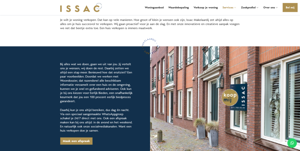 Issac huis verkopen